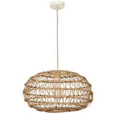 Φωτιστικό Κρεμαστό Καμπάνα Φ45cm E27 230V Καφέ Σχοινί 4041-B